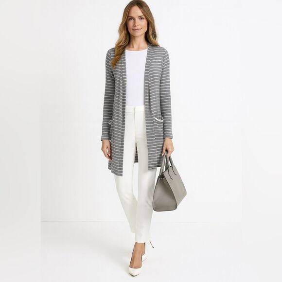 Grace Jackets & Blazers - Grace & lace  grey  Striped Wrap blazer